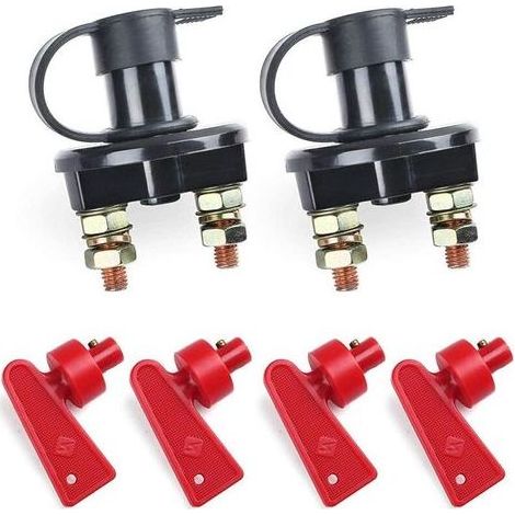 Interrupteur coupe-batterie voiture bateau 12V 24V avec clé lot de 2 (1/4)