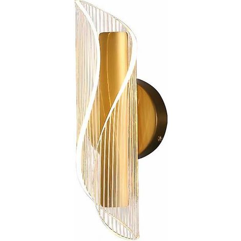 Luxuriöse, goldfarbene LED-Wandleuchte im nordischen Stil aus Acryl für Schlafzimmer, Nachttisch, Flur, Wohnzimmer, Balkon, Schminktisch – Dekorative Beleuchtung (1/4)
