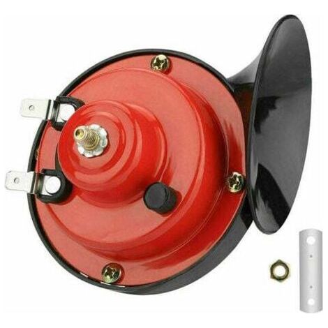 Klaxon de voiture 135DB klaxon de voiture pour voiture camion 1 paire klaxon électrique universel étanche rouge klaxon d'air tweeter klaxon de basse avec support en métal pour 12V moto voitures etc.