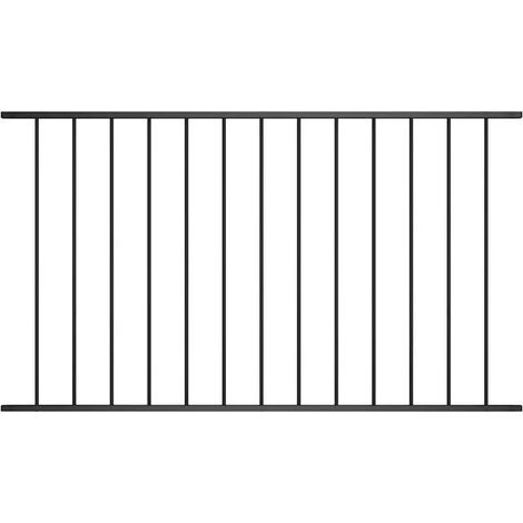 Panneau de clôture Warden en acier thermolaqué noir, 1,7 m x 0,75 m