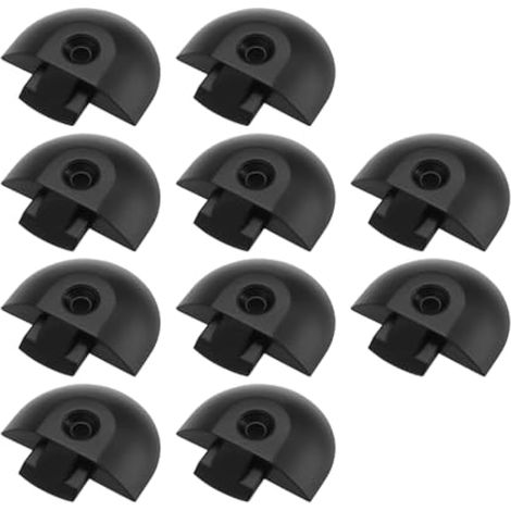10 x Embouts de fixation semi-circulaires pour rails d'arrimage, en plastique noir, pour la connexion aux rails de transport aérien (1/5)
