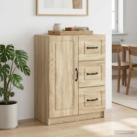 Aparador Roble Sonoma 66 x 34,5 x 87 cm Madera de Ingeniería (1/4)