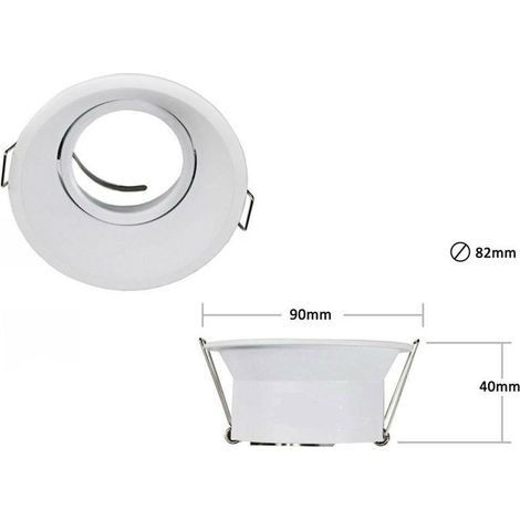 Trade Shop - FARETTO INCASSO PER FARETTO TONDO GU10 ORIENTABILE FÜR KONTROLLEOFFI P13 -      Weiß (1/3)