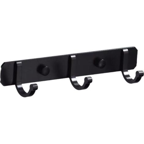 Lot de 1 Porte Manteau Mural， Patères Porte Manteaux Design En Acier Inoxydable, Patères Salle De Bains Solide pour Chambre Bureau Noir (3 Hook)