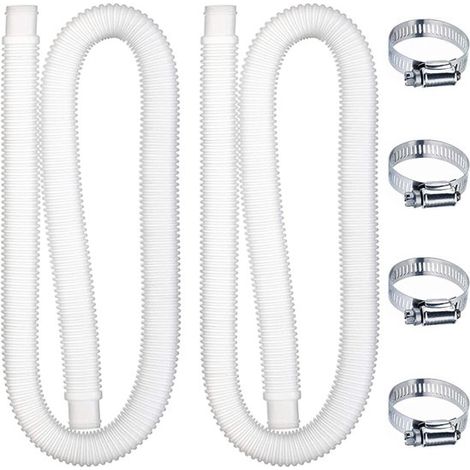 mangueras para piscina de 32 mm，Juego de mangueras para piscina，2 mangueras de 1,5 m con 4 acoplamientos metálicos，Compatible con Intex y Bestway (1/5)