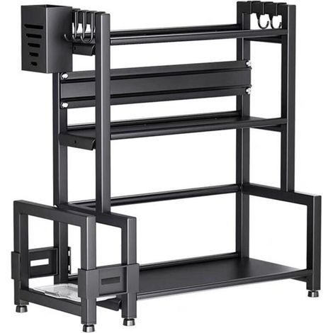 Bardusch - Étagère à épices multifonctionnelle à 3 niveaux - - Noir - Porte Épice de Rangement pour bouteilles - 482149 CM (1/4)