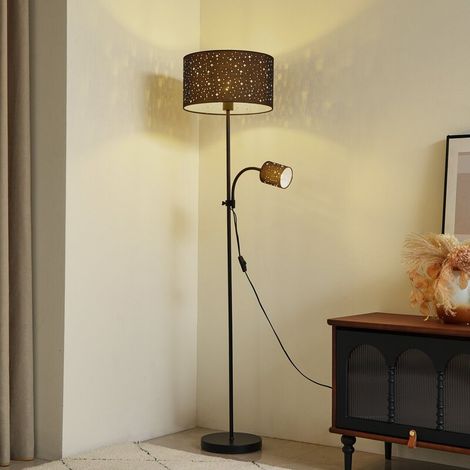 [GEBRAUCHT] B-Ware Lindby Stehleuchte Melanie schwarz Stoff, Ø 36 cm Stehlampe Lampe Leuchte Spot (1/2)