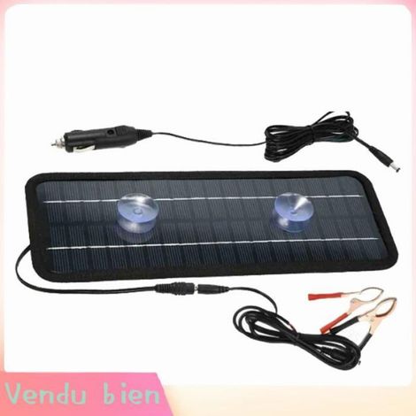 Garosa Kit de recharge solaire de voiture Chargeur Solaire de Voiture Kit de Charge de Maintien de Panneau sport moustiquaire Noir (1/4)