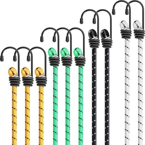 Elastische Gepäckschnur – 8 mm × 100 cm – Eisenhaken – 10er-Packung (1/5)