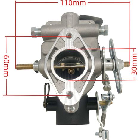Carburetor suitable for agricultural tractors 251234R91 and combine harvesters 606-082, ensures uniform fuel atomization in agricultural machinery.--BIEMMEDUE