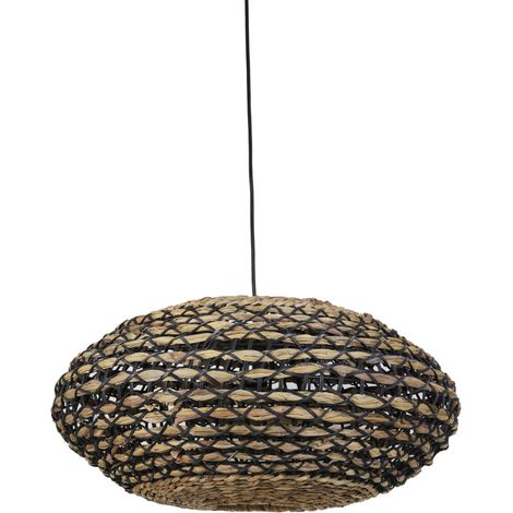 Light & Living - lampada a sospensione - Tripoli - nero - rattan (1/3)