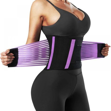 Ceinture Lombaire - 8 Baleines Acrylique - Soutien Dorsal Réglable Velcro - Pour Homme Et Femme - Noir (1/5)
