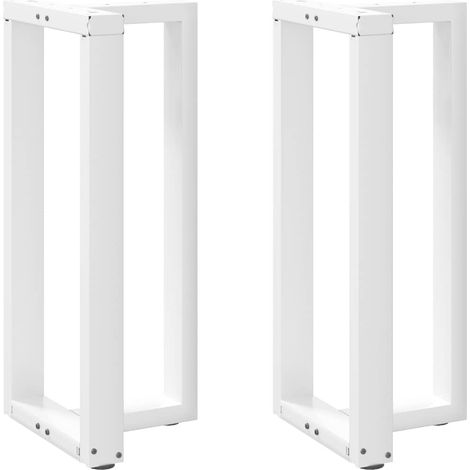 Bar Table Legs T-Shaped 2 pcs White 40x35x(90-91) cm Steel vidaXL
