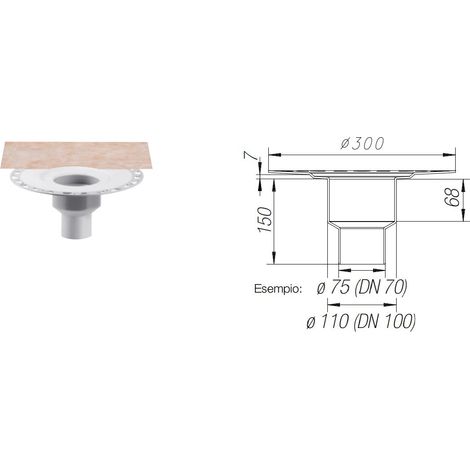 Kerdi Drain Set Scarico Vert. Dn100 Senza Sifone