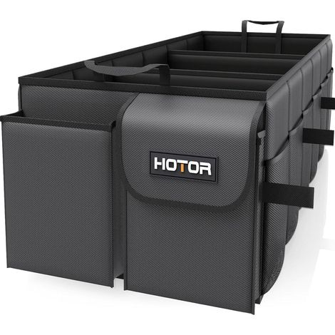 Organisateur de coffre de voiture pliable XXL 90cm, 3 compartiments, noir (1/2)