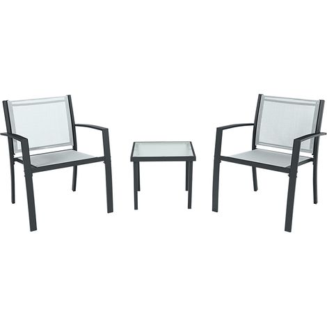SALOTTO DA GIARDINO 'PARIDE' tessuto colore grigio
