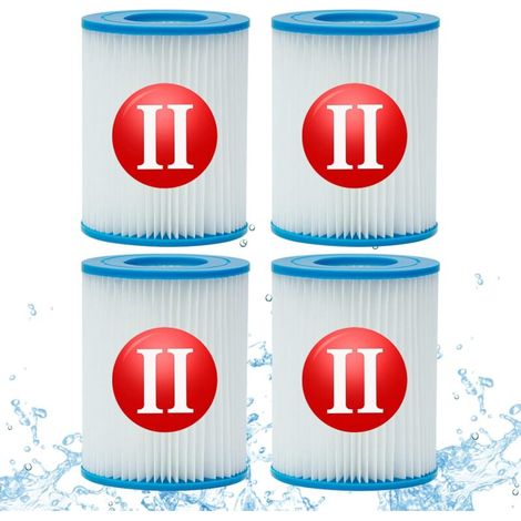 4 pezzi per filtro per Bestway tipo 2, accessori per filtro piscina gonfiabile di ricambio per spa Bestway 58094 cartucce tipo II, lavabili e riutilizzabili