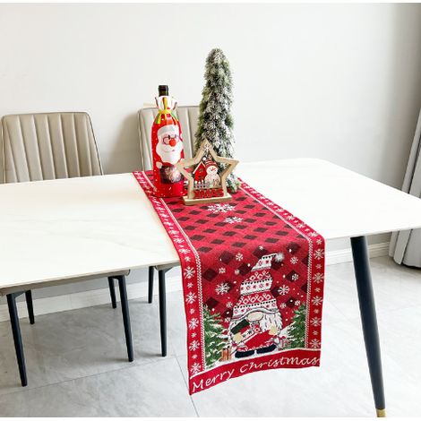 Runner De Mesa Navidad - Estampado De Muñeco De Nieve - Tela De Yute - 30 X 180 Cm - Para Fiesta Fiesta De Invierno Decoración De Chimenea (1/3)