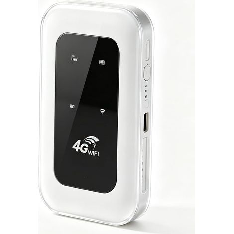 Point d'accès Wi-Fi 4G portable, modem USB 4G LTE haut débit (300 Mbit/s) avec emplacement pour carte SIM, routeur portable pour les voyages, les déplacements professionnels et le travail. (1/5)