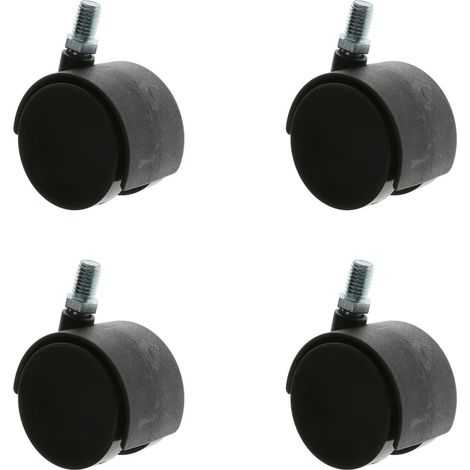 Lenkrolle Möbelrolle Möbeltransportrolle Kunststoffrolle Rolle Ø50mm M10 4er-Pack