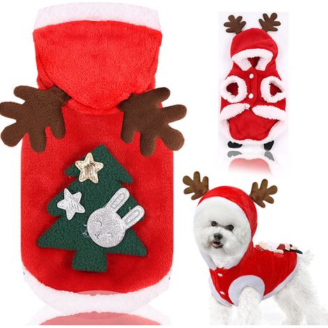 Vêtements de Noël pour chien, vêtements de Noël pour animaux de compagnie, costume de Noël pour chien et chat, manteau d'hiver chaud pour animaux de c (1/5)