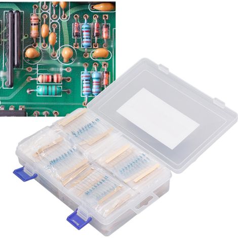 Set aus 1450 Teilen, darunter 145 Widerstandssätze, von 1 Ohm bis 1 M Ohm mit 1/4W bis 1% Metallfilmwiderständen, kategorisierter Bausatz. (1/5)