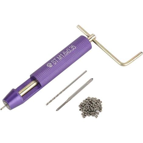 Kit de Réparation des Filetage, 50Pcs Fil Enroulé Hélicoïdal Inserts Filetés en Acier Inoxydable Set Fil Enroulé Hélicoïdal M1.6 x 2D Outil d'Installation M1.6 Jeu de Foret (1/5)