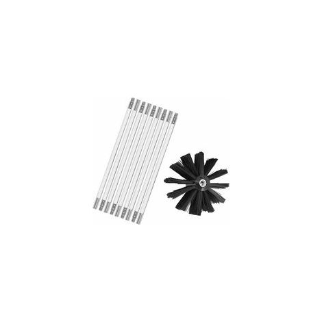 Kit de ramonage de cheminée, kit de brosses pour outils de ramonage, comprend des baguettes flexibles de 9 x 410 mm et une tête de brosse pour poêle à bois (1/5)