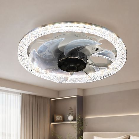 Ventilador de techo LED con luz, diseño minimalista, 18 cm de diámetro, mando a distancia incluido, 3 temperaturas de color, silencioso y potente. (1/5)
