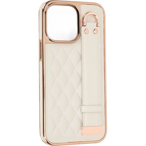 Étui de téléphone avec dragonne, support, antichoc et résistant aux rayures, blanc laiteux, pour iPhone 12 Pro Max (1/5)