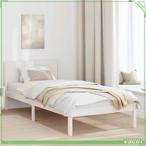Cadre de lit - ABI - Bois de pin massif - 90 x 190 cm - Design moderne - 1 place (1/5)