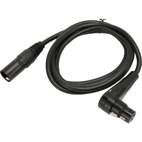 Câble Microphone XLR Mâle à Femelle 90° 3 Broches, Conducteur OFC Argenté, Câble Équilibré 1.5m