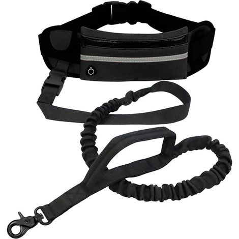 Laisse de jogging pour chien avec ceinture abdominale, mains libres pour course, mesh anti-compression 160-220 cm