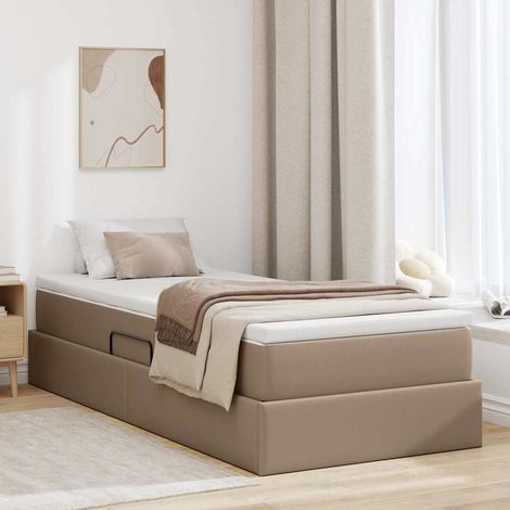 Aufbewahrungsbett mit Matratze Cappuccino 90 x 200 cm (1/5)