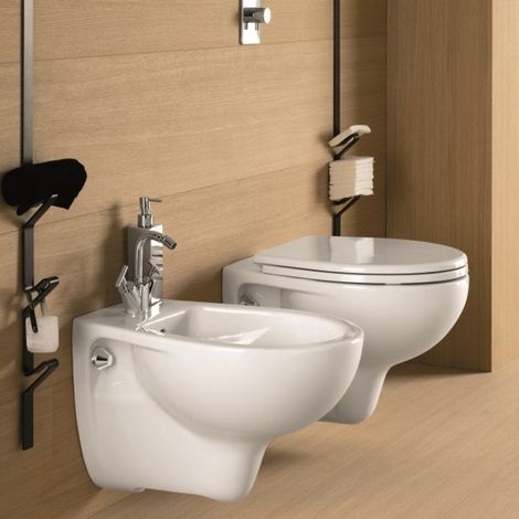 Bidet sospeso Monoforo in vetrochina bianco Colibri (1/5)
