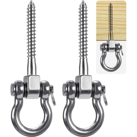 FLITI 2 Stück Deckenhaken aus Edelstahl 304, Tragkraft 900 kg, Aufhängeset für Hängesessel, Hängelampen, Hängematten, Boxsäcke und Zaumzeugtrainer (1/4)
