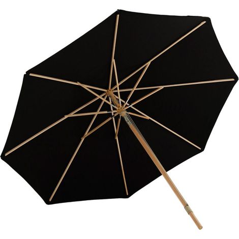 Parasol en Bois "Nypo" 330cm Noir (1/5)