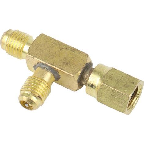 Adaptateur en T en laiton. convertisseur. connecteur pivotant SAE évasé mâle et femelle 1/4 pouce pour climatisation automobile (1/5)