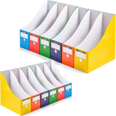 Archivadores de revistas, carpetas, organizadores de revistas, cajas para libros, juego de 5, multicolor