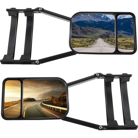 Espejos para caravana, 2 piezas, espejo universal, espejo para remolque, espejo para caravana, compatible con todos los tipos de vehículos comunes.