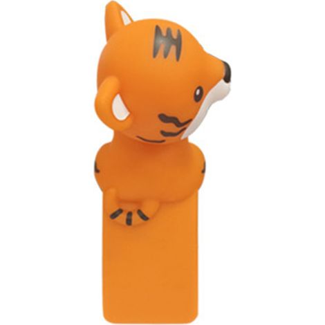 Niedlicher Türstopper aus Kunststoff, kein Bohren erforderlich, Cartoon-Design, Einklemmschutz, origineller Türstopper in Tierform, Tiger-Türstopper, orange (1/5)