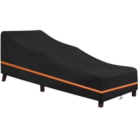Gartenliege Abdeckung 200x75cm, Wasserdicht & Winddicht, 600D Oxford Schwarz (1/5)