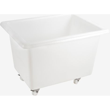 Bac grand volume 170 L - 2 roues fixes, 2 pivotantes avec freins - blanc - Gilac