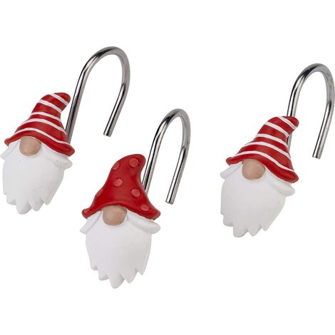 Lot de 12 Crochets pour Rideau de Douche Multicolore