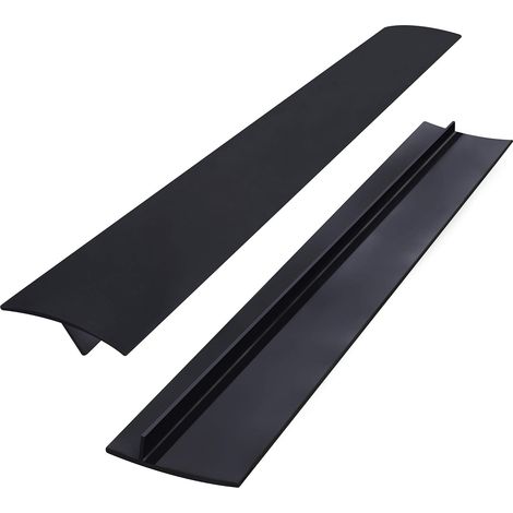 Lot de 2 Cache-trous en Silicone - 53,3 cm Noir - Joint Flexible Anti-chaleur - Pour Cuisinière et Comptoir - Cuisine et Salle de Bain (1/5)