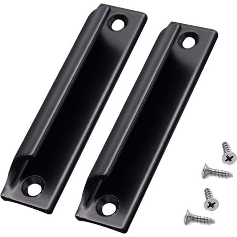 2 pièces(noir)Poignée en alliage d'aluminium ,Poignée de porte coulissante,Poignée de porte de balcon,Poignée de tiroir d'armoire,Pour fenêtres, quincaillerie de meubles avec vis (1/4)