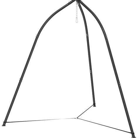 Support triangulaire pour chaise suspendue avec chaîne, base ajustable stable, charge 150 kg, noir