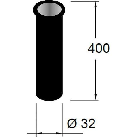 Salgar Zusatzrohr SCHWARZ Höhe für jeden Siphonanschluss Ø32 x 400 mm