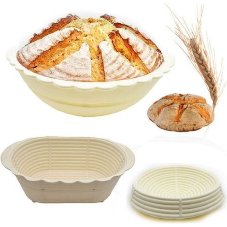 2 paniers de fermentation, paniers de fermentation, moule à pain ovale + rond, panier en rotin Étiquette (1/5)