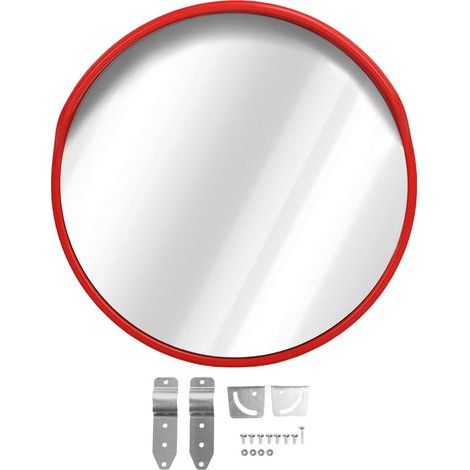 Hamwesh Miroir Convexe, Surface Incassable, Large Champ de Vision, Miroir de sécurité Extérieur, pour Allées, Garages, Couloirs (30cm/11,8 pouces) (1/5)